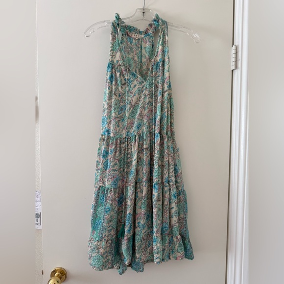 Paani Floral Maxi Dress in Green and Cream - Picture 3 of 7